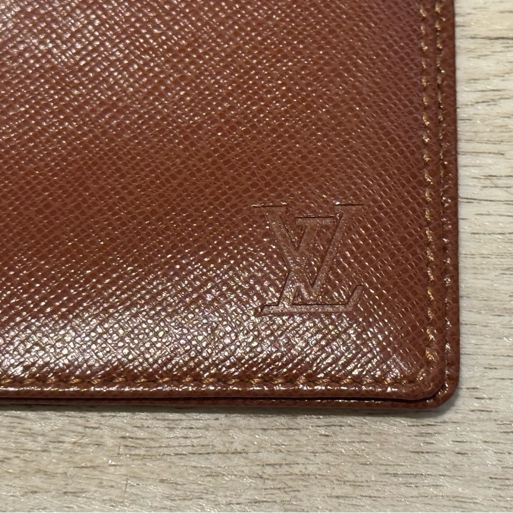 VINTAGE Louis Vuitton Taiga ID / Photo / Card Holder Brown Leather Wallet EUC - Picture 11 of 11